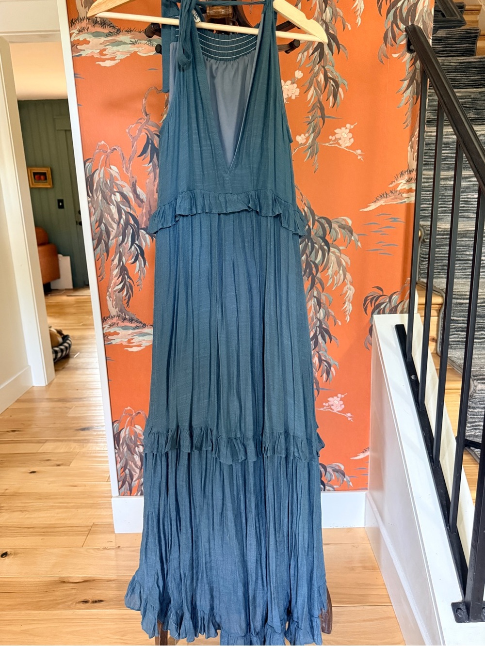 Listicle Teal Tiered Sleeveless Maxi Dress